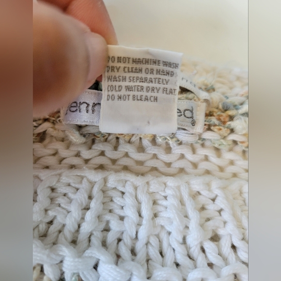 Vntg Jennifer Reed Hand Knit Sweater Top Size Medium White - Picture 5 of 8